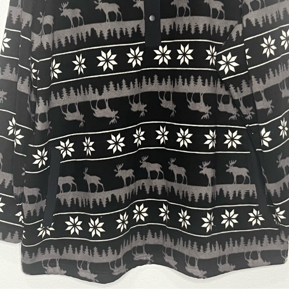 Duluth Trading Fleece 1/4 Snap Pullover Long Sleeve 2X Snow Moose Black Gray - Picture 3 of 9
